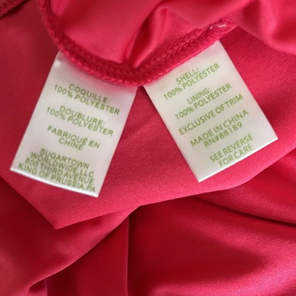 Lilly Pulitzer Seminole Knit Pomegranate Pink Crochet Lace Dress Women's Sz M - Picture 7 of 7